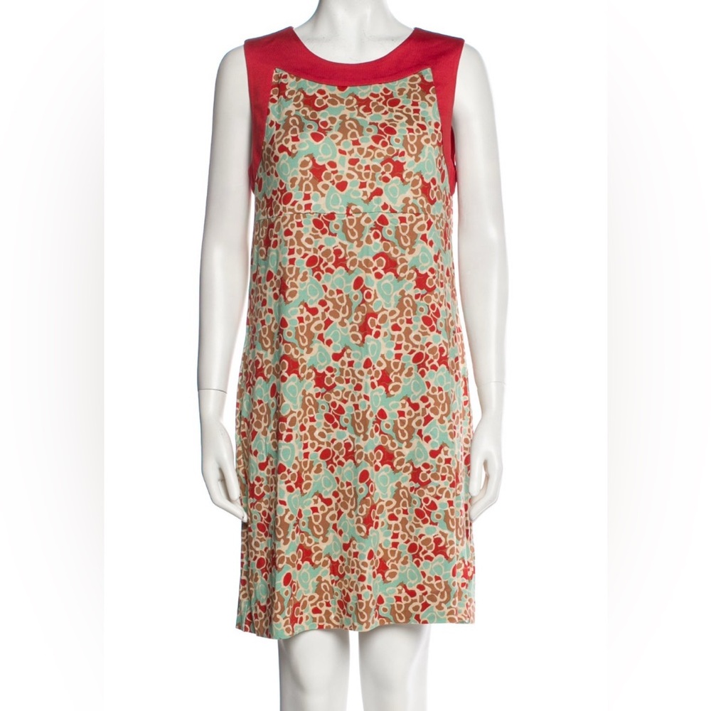 Diane Von Furstenberg Red and Green Midi Dress